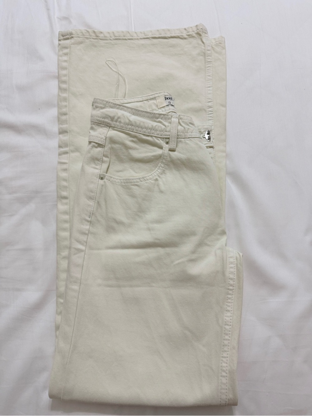 House of CB Marli White Wide Leg Jeans 100% cotton size XS. New Without Tags - Picture 3 of 5